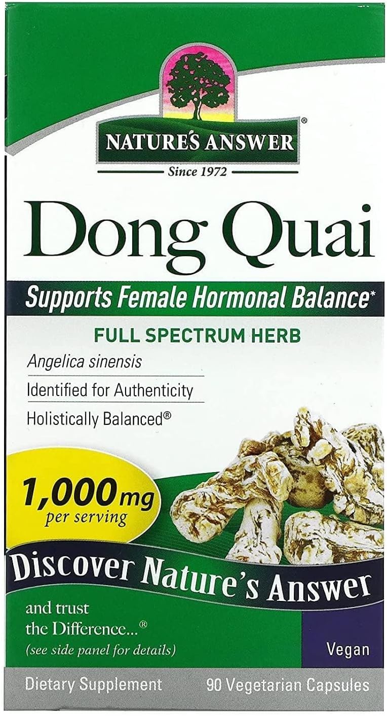 Amazon.com: Nature's Answer Dong Quai Root 1000mg | Dietary Supplement | Supports Female Hormone Balance | Non-GMO, Vegan, Kosher Certified & Gluten-Free | Vegetarian Capsules 90ct : Everything Else
