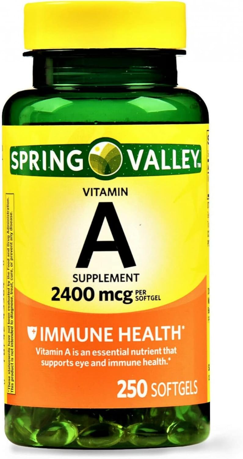 Amazon.com: Spring Valley - Vitamin A SUPPLEMENT 2400MCG 250 Softgels : Everything Else