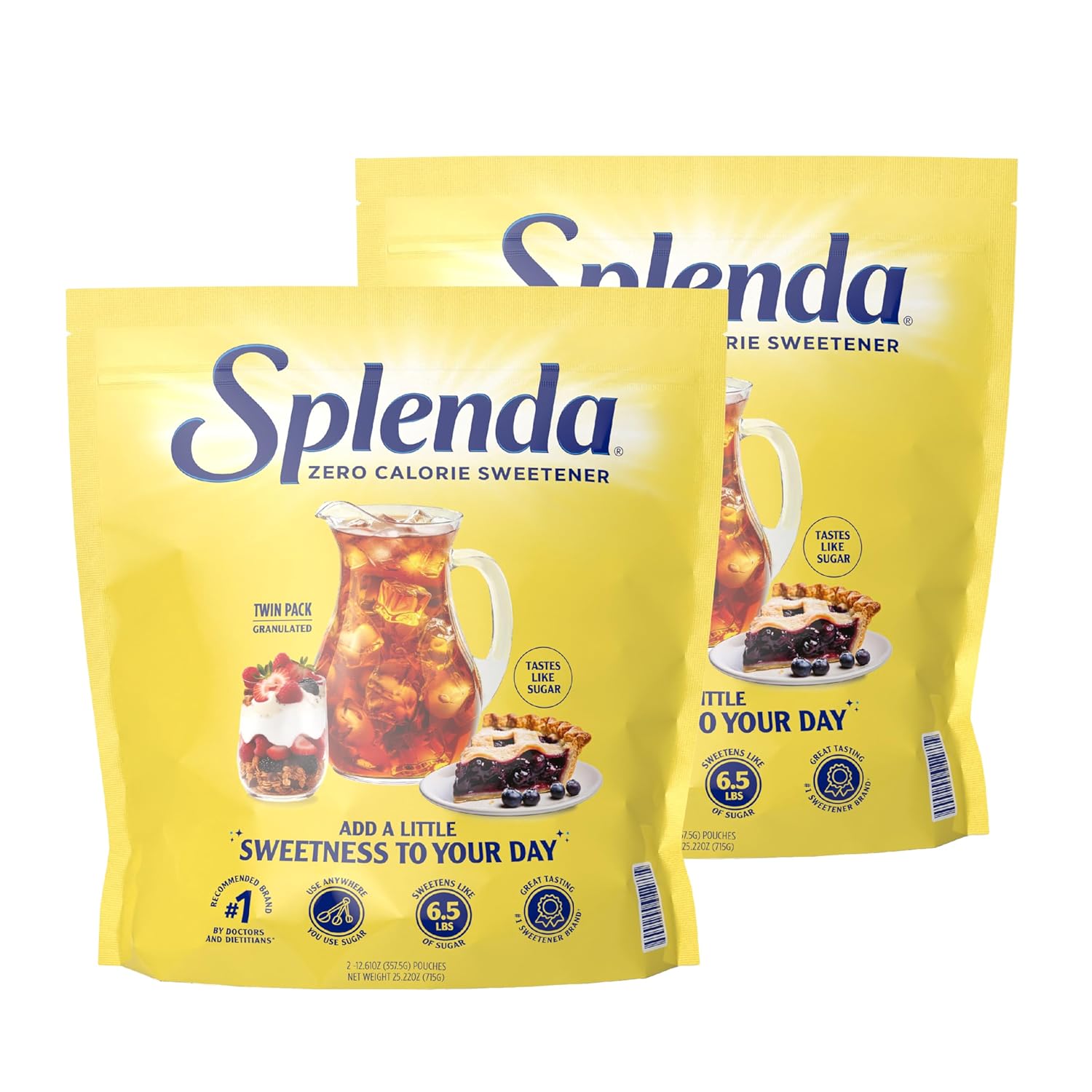 Amazon.com: SPLENDA Zero Calorie Sweetener, Granulated Sugar Substitute, Resealable Twin Pack Bags, 25.22 Ounce (Each Pouch: 12.61 oz) : Grocery & Gourmet Food