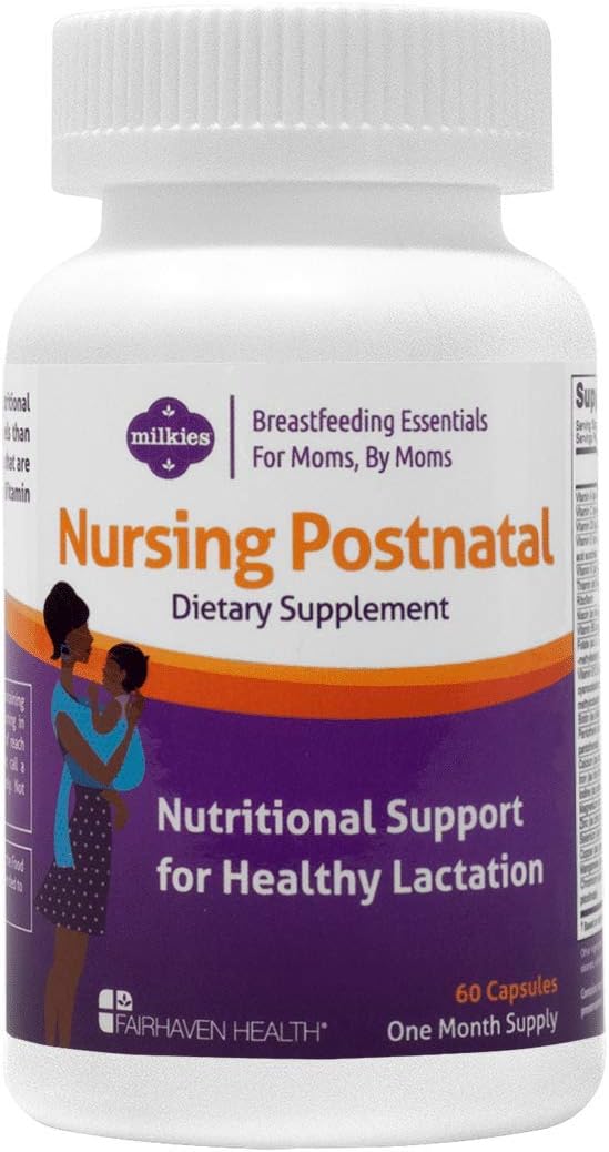 Amazon.com: Milkies Fairhaven Health Nursing Postnatal Vegetarian Supplement for Breastfeeding Women with Vitamin D and B, Nutritious Breast Milk Multivitamin - Gluten and Dairy Free - 1 Month Supply : Health & Household