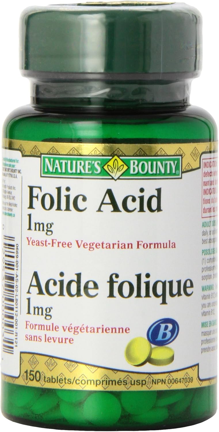 Amazon.com: Nature's Bounty 葉酸 1 mg 150錠 （パッケージは異なる場合があります） : ヘルス＆ハウスホールド