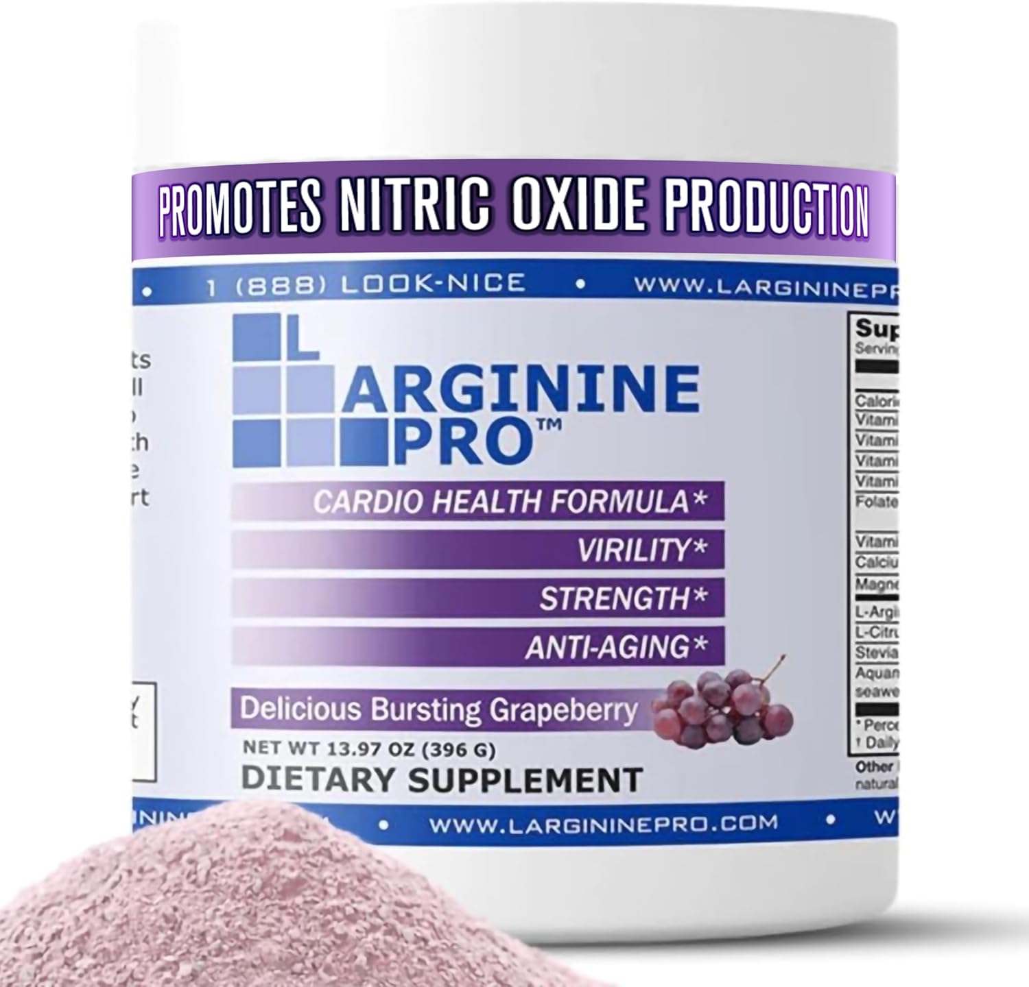 Amazon.com: L-Arginine Pro 5,500mg L Arginine + 1,100mg Citrulline | Nitric Oxide Booster |Supports Pre Workout Energy, Blood Flow & Circulation, Grape (30 Servings) : Health & Household