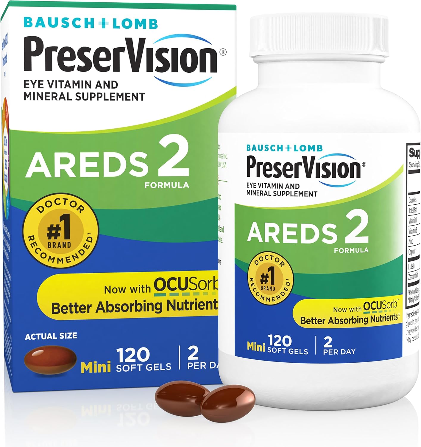Amazon.com: PreserVision AREDS 2 Eye Vitamins, #1 Eye Doctor Recommended Brand, Lutein and Zeaxanthin Supplement with Vitamin C, Vitamin E, Zinc, and Copper, 120 Softgels (Minigels) : Everything Else