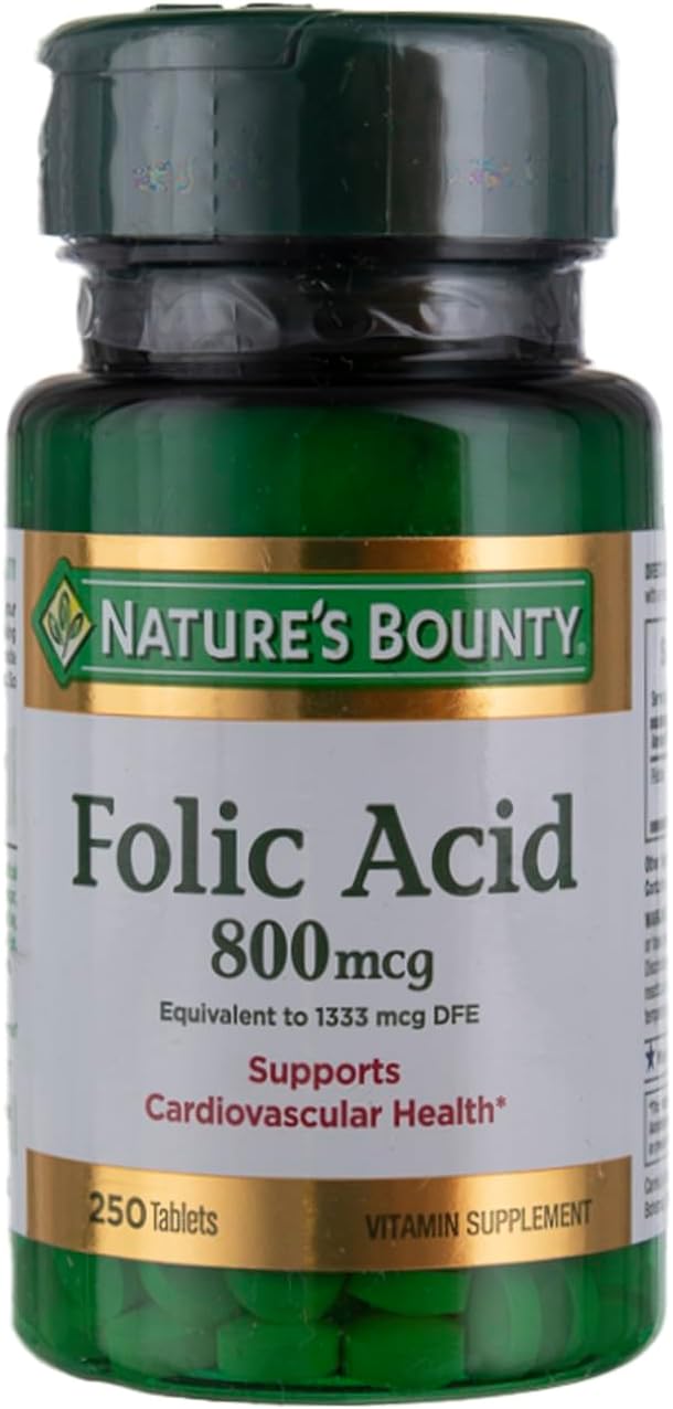 Amazon.com: Nature's Bounty 葉酸サプリメント、心血管の健康をサポート、800 mcg、マルチ、無味、750錠、3パック : ヘルス＆ハウスホールド