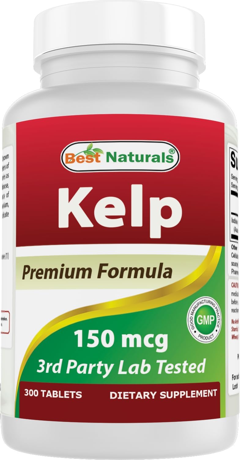 Amazon.com: Best Naturals Kelp Supplement 150 Mcg Tablet, 300 Count : Health & Household