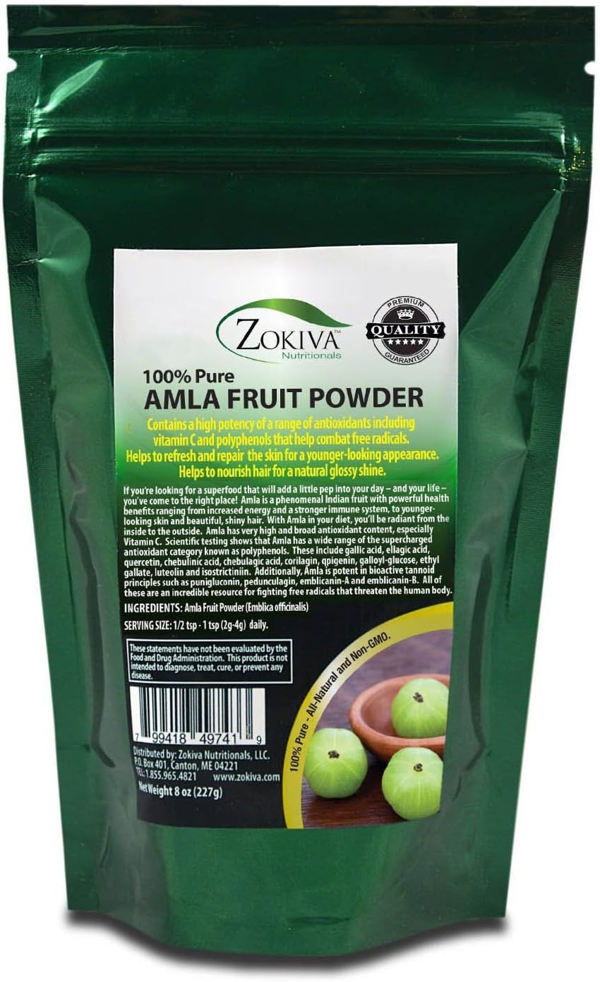 Amazon.com: Amla Fruit Powder 8 oz (Emblica officinalis) Organic 100% Pure