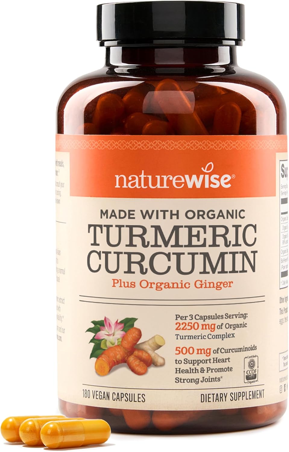 Amazon.com: NatureWise Curcumin Turmeric 2250mg - Advanced Absorption from 95% Curcuminoids & BioPerine Black Pepper Extract - Daily Joint and Immune Health Support - Vegan, 180 Count[60-Day Supply] : Health & Household