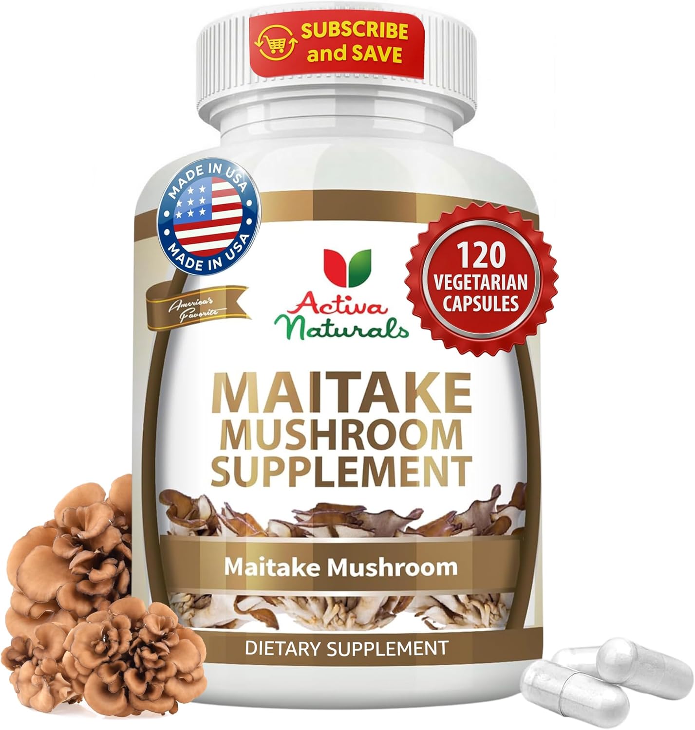 Amazon.com: Maitake Mushroom Supplement - 1500mg, 120 Vegetarian Capsules with Grifola Frondosa Extract, Supports Energy, Vitality, and Wellness, No Fillers, Additives, or Artificial Colors or Chemicals. : Health & Household