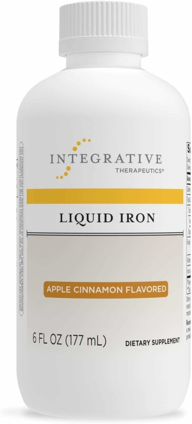 Amazon.com : Iron liquide d'Integrative Therapeutics - Complément de soutien énergétique* - avec vitamine B12 et folate - Complément liquide pratique - Sans gluten ni produits laitiers - Saveur pomme cannelle, 6 fl oz (35 portions)