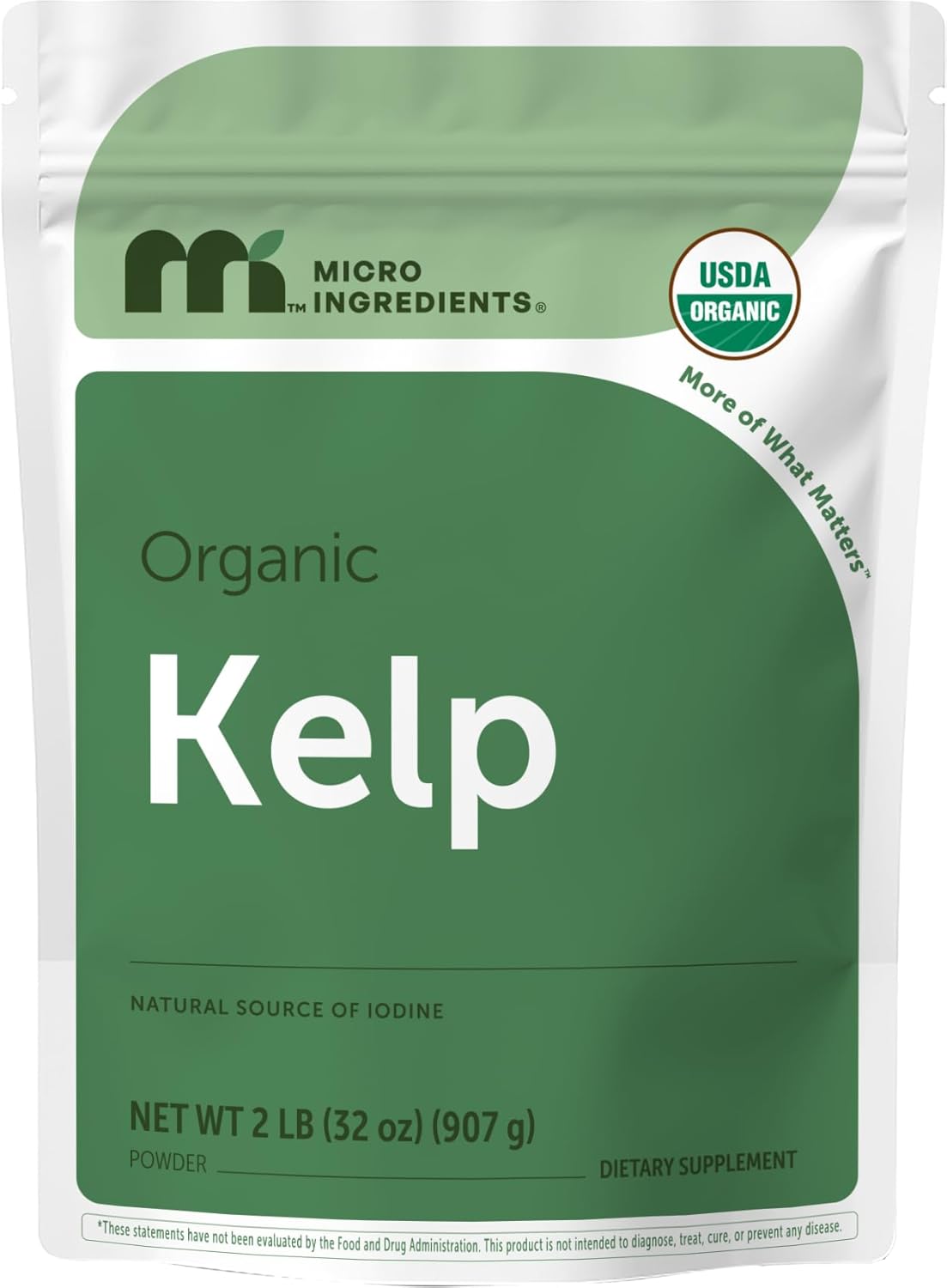 Amazon.com: Organic Kelp Powder, 2lbs | Sustainably US Grown, Raw Ascophyllum Nodosum Source | Rich in Iodine for Thyroid Support, Body Scrubs, & Skin Care | Sea Vegetable | Non-GMO, Vegan : Grocery & Gourmet Food