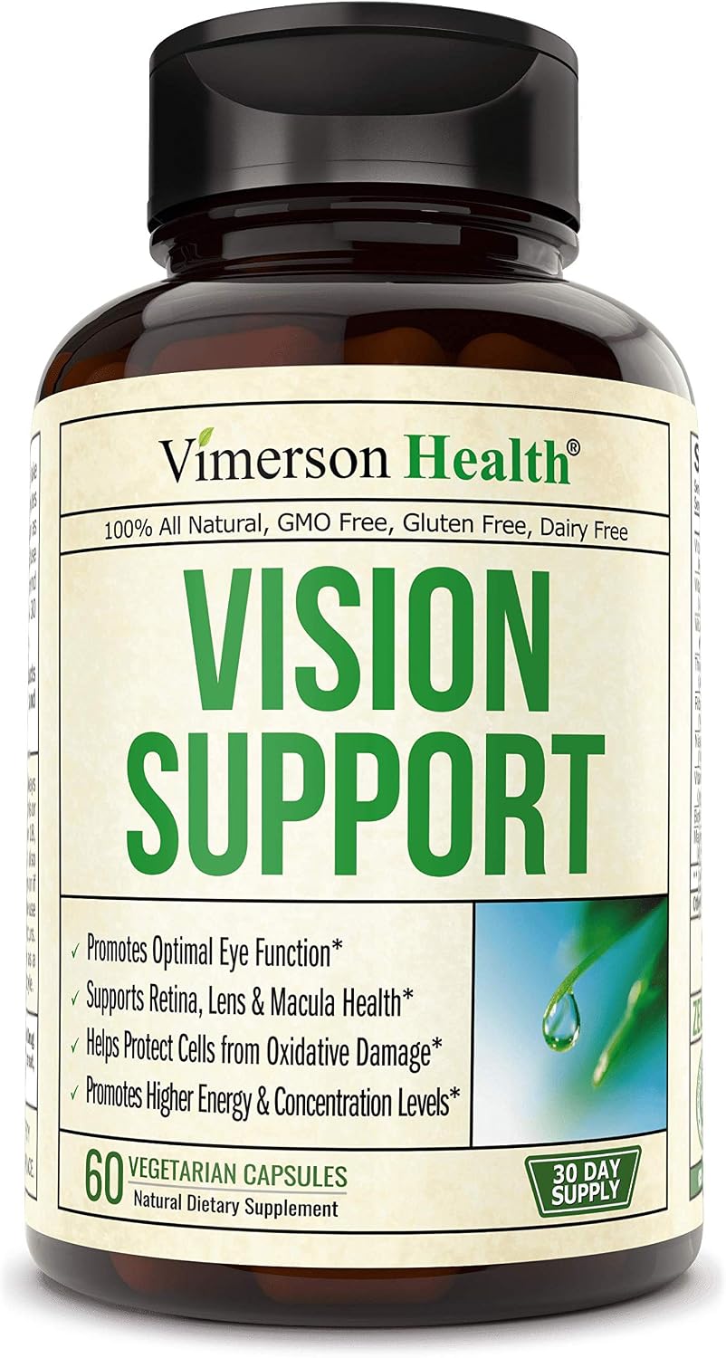 Amazon.com: Vision Support Eye Vitamins Formula with Lutein, Zeaxanthin, Zinc, Copper, Vitamin B12 E C. Enhanced Blend of Herbs, Multivitamins and Minerals. Supplement for Eyes Health. 60 Capsules : Health & Household