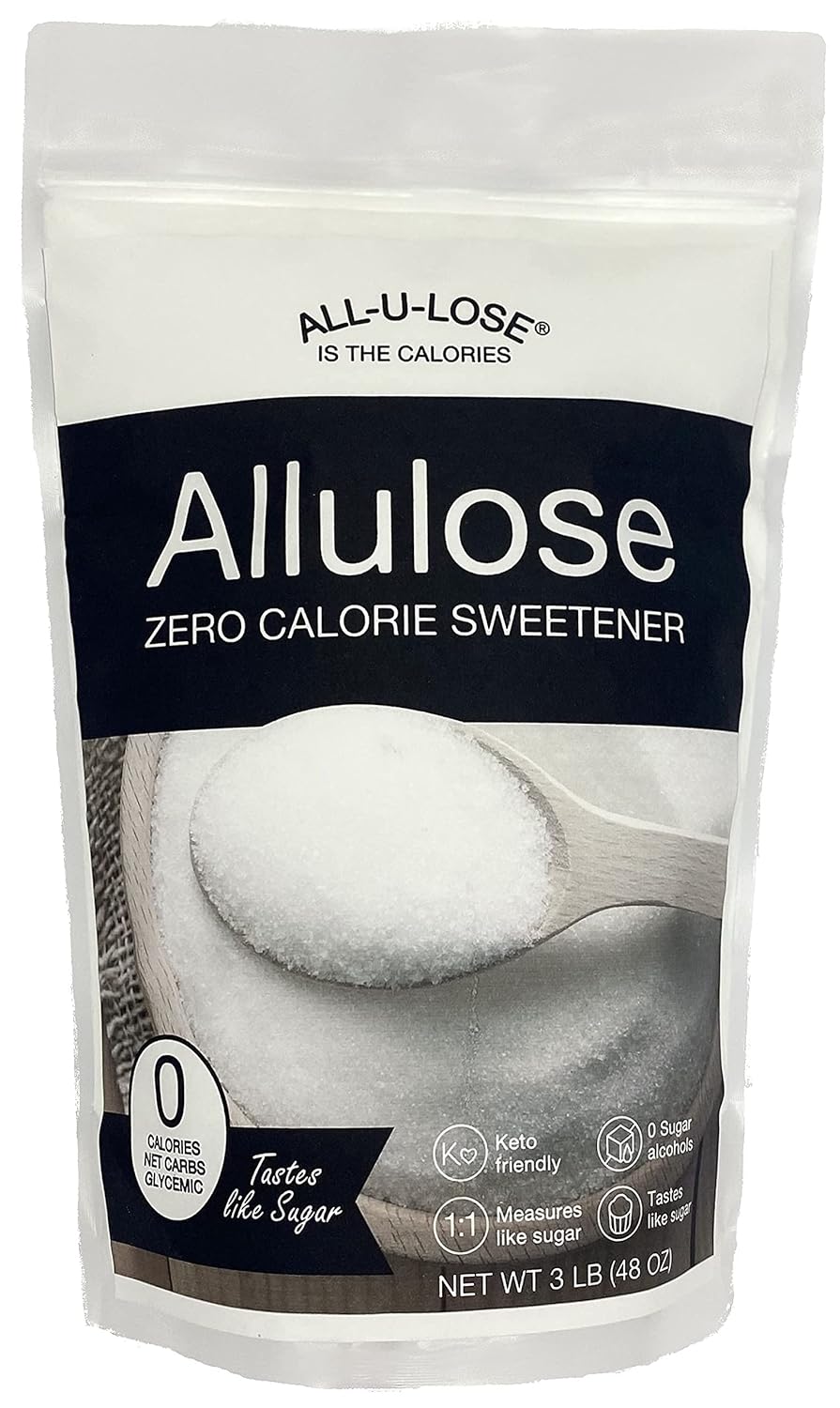 Amazon.com: BetterTaste Allulose Sweetener, Zero Calorie Granulated Sugar Substitute, Non-GMO, Non Erythritol, Gluten Free & Vegan Keto Sweetener : Grocery & Gourmet Food