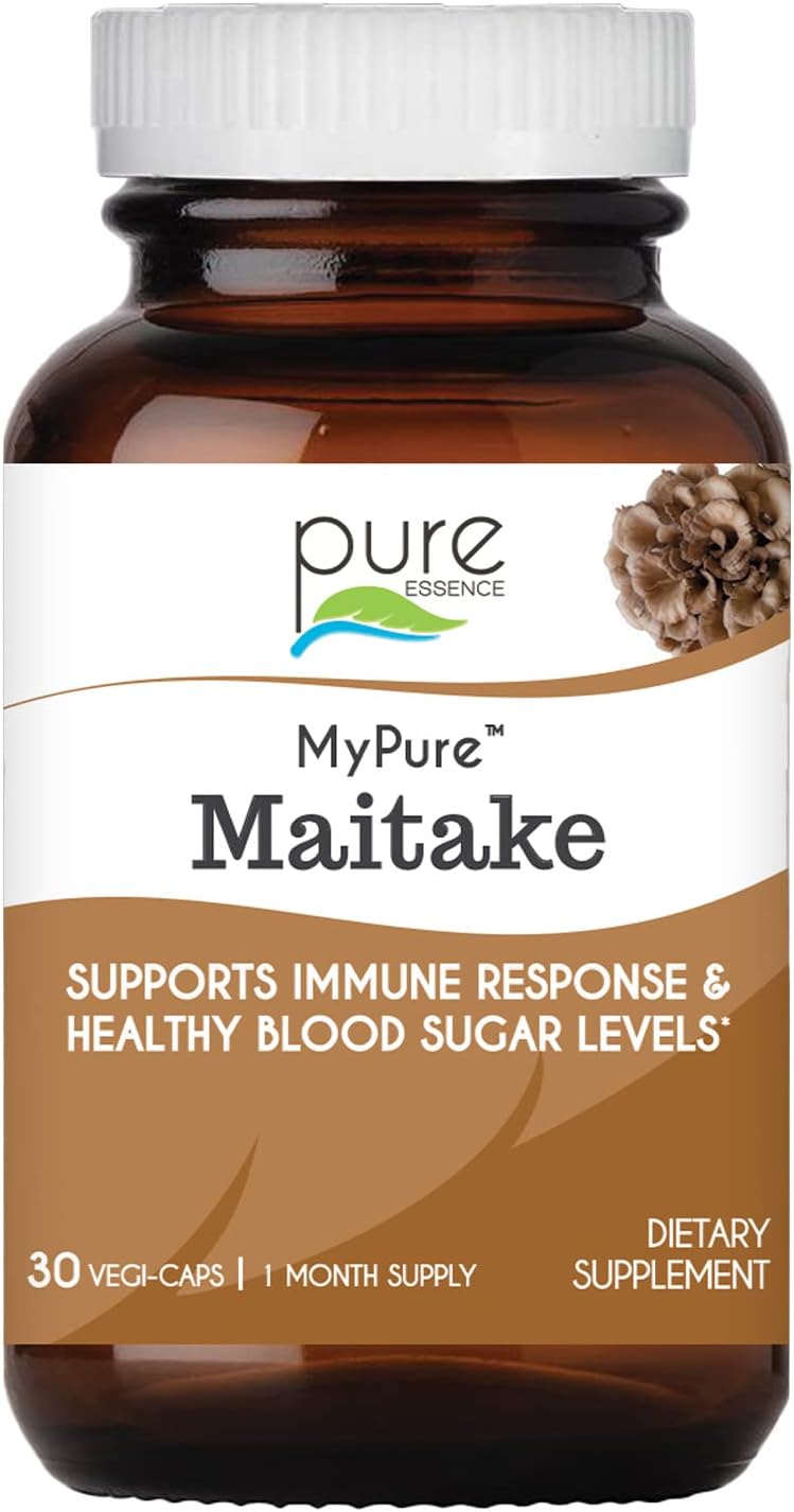Amazon.com: PURE ESSENCE LABS MyPure Maitake Mushrooms - Mushroom Powder Supplement for Immune System Support, Stress Relief, Build Energy, Strength Booster for Men & Women - 1 Month Supply : Health & Household