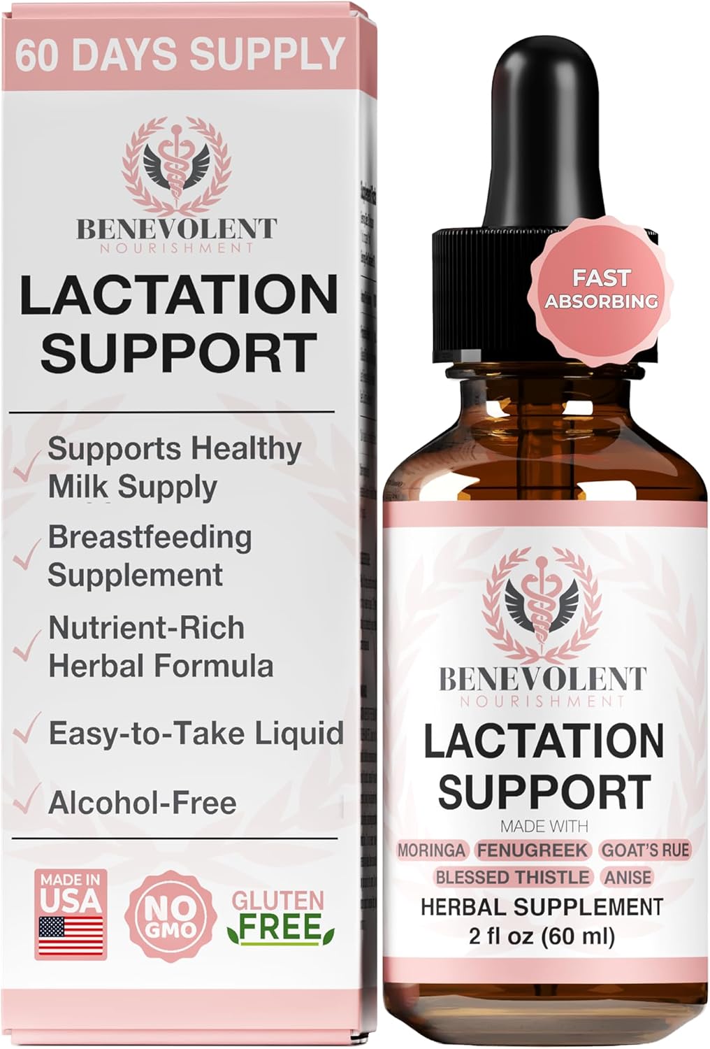 Amazon.com : Complément de lactation liquide pour soutien à l'allaitement - Augmentation de la production de lait maternel pour les mères, gouttes biologiques de fenugrec, chardon béni, rue de chèvre, 100% absorption double, sans alcool ni sucre