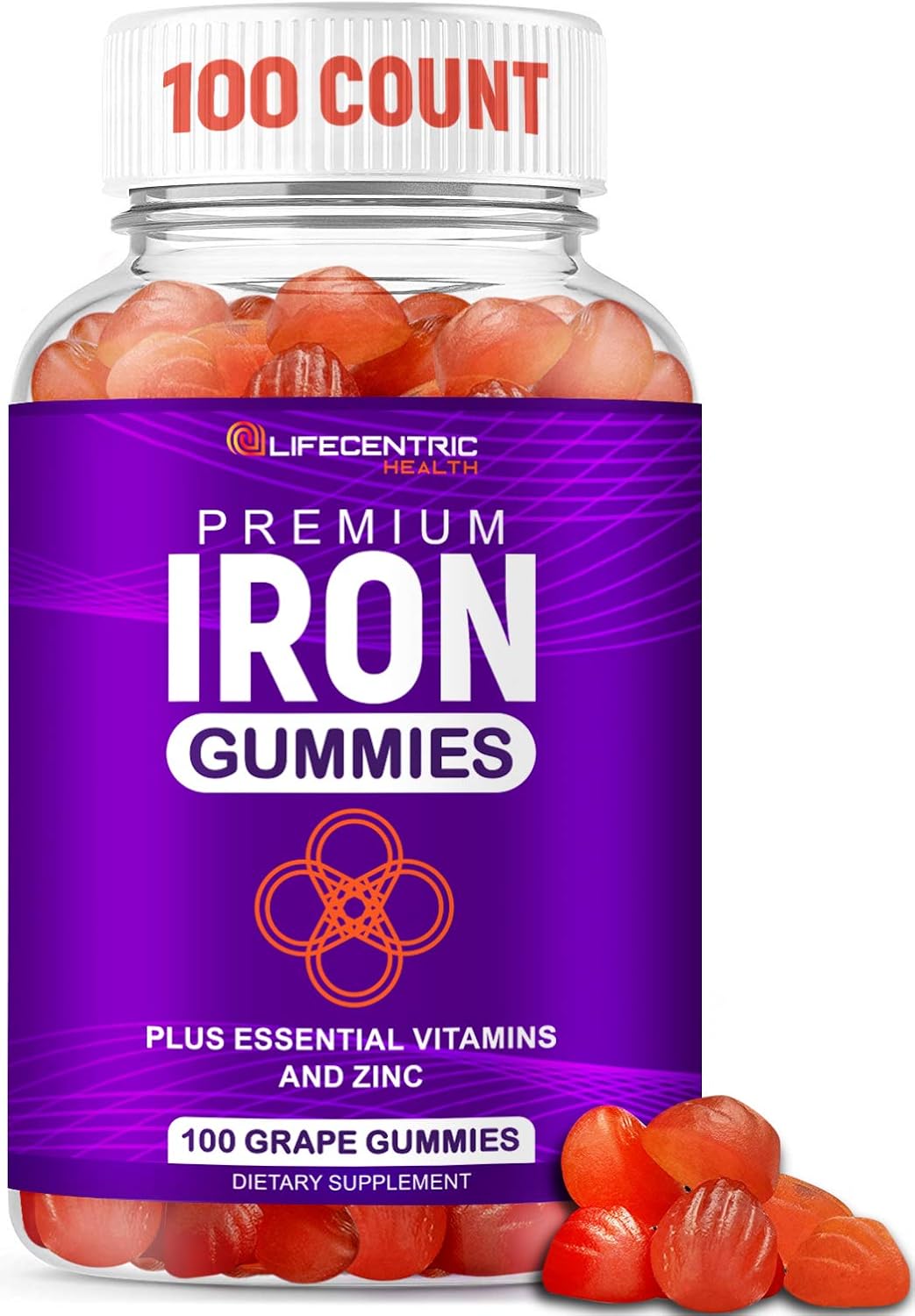 Amazon.com: LifeCentricHealth Iron Gummies | Biotin Zinc Vitamin B Folic Acid Gummies | Vegan Gluten Free for Women & Men : Health & Household