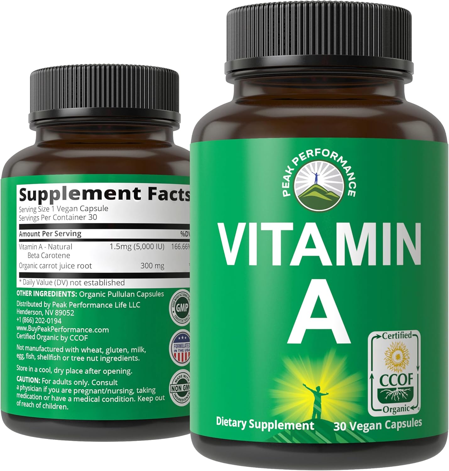 Amazon.com: Certified Organic Vitamin A 5000 IU Supplement Capsules - High Potency Vitamins - for Adults, Men, Women, Kids - Made with Carrot Juice - Great for Immune, Skin, Eye Support - Non GMO, Vegan Pills : Health & Household