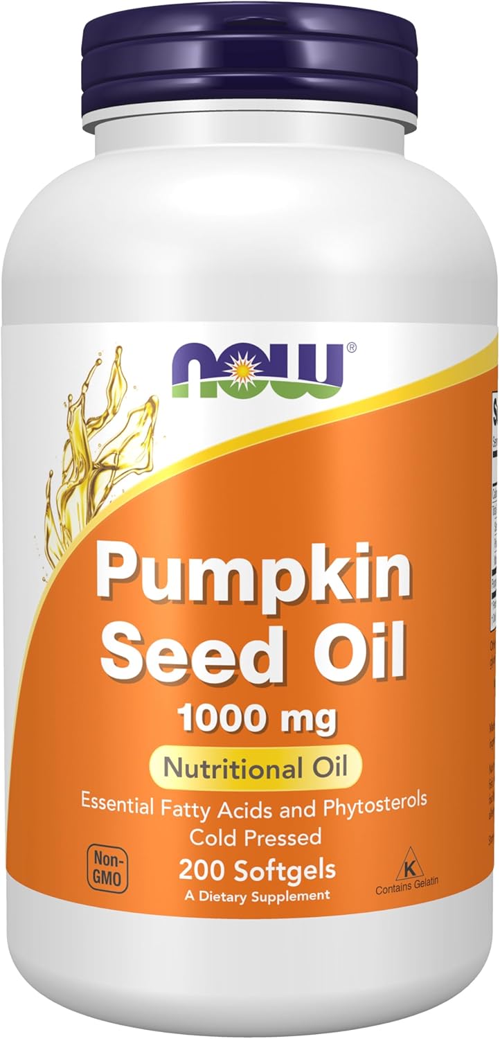 Amazon.com : NOW Supplements, Huile de Graines de Courge 1000 mg avec Acides Gras Essentiels et Phytostérols, Pressée à Froid, 200 Capsules Molles