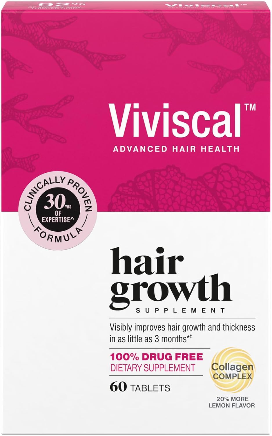 Amazon.com : Viviscal Hair Growth Supplements For Women For Thicker, Fuller Hair, Nourishes Thinning & Loss, With Proprietary Collagen Complex, 60 Tablets, 1 Month Supply : Beauty & Personal Care