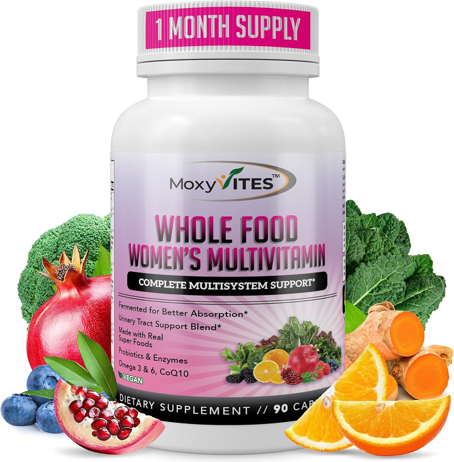Amazon.com: Methylated Multivitamin for Women with Iron - Womens Multivitamin with 44 Organic Whole Food & Fermented Nutrients - Daily Vitamin for Women Complete Multisystem Support, 90 Vegan Caps, Non GMO : Health & Household