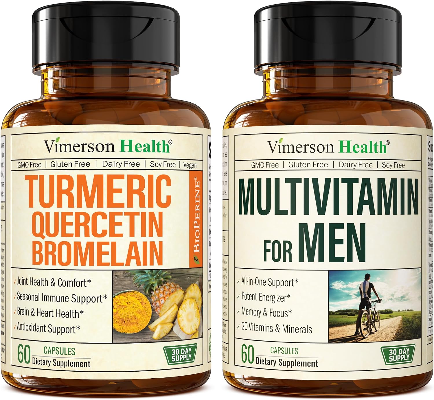 Amazon.com: Quercetin with Bromelain & Turmeric Curcumin & Complete Multivitamin for Men : Health & Household