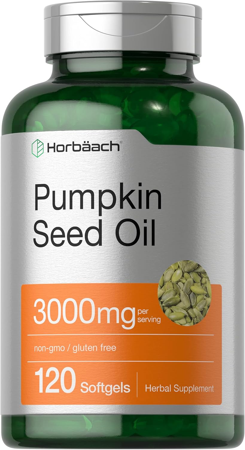 Amazon.com : Huile de Graines de Courge Horbäach 3000mg | 120 Capsules Molles | Acides Gras Essentiels avec Oméga 6 et 9 | Complément Alimentaire Pressé à Froid | Formule Non-OGM et Sans Gluten