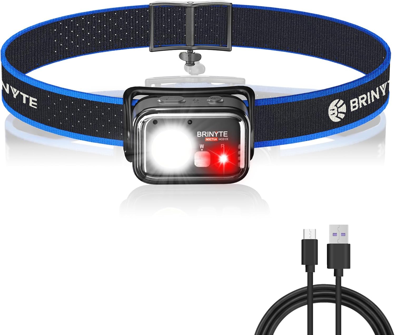 Amazon.com : Brinyte HC01 Rechargeable Headlamp, USB-C Dual Power LED Headlight | 1000 Lumens, 7 Lighting Modes, AAA Backup, Adjustable Headband, Durable & Lightweight, for Camping Essentials & Hunting Gear : Sports & Outdoors