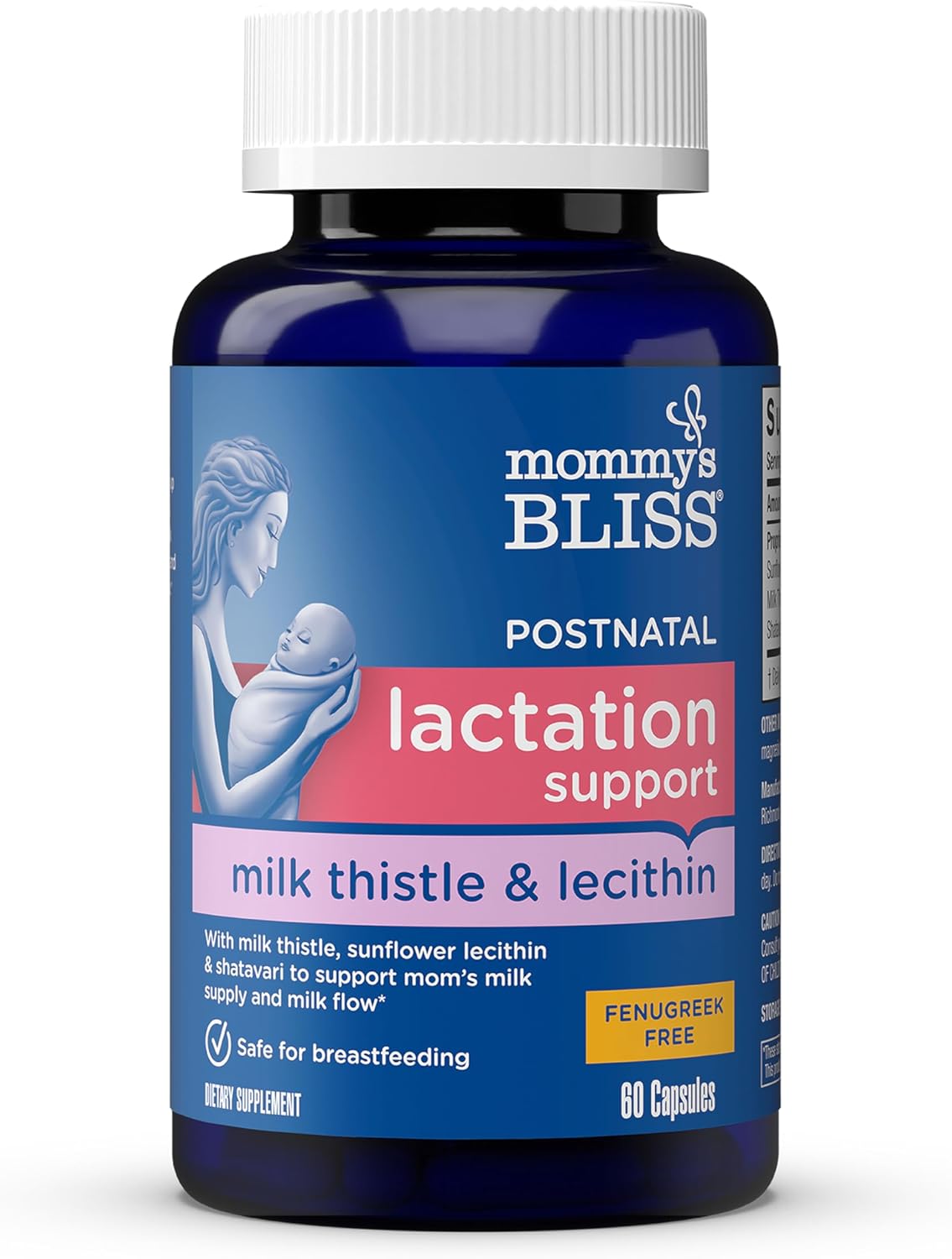 Amazon.com: Mommy's Bliss Postnatal Lactation Support, Contains Milk Thistle, Shatavari, and Lecithin, 1 Bottle (60 Capsules) : Health & Household