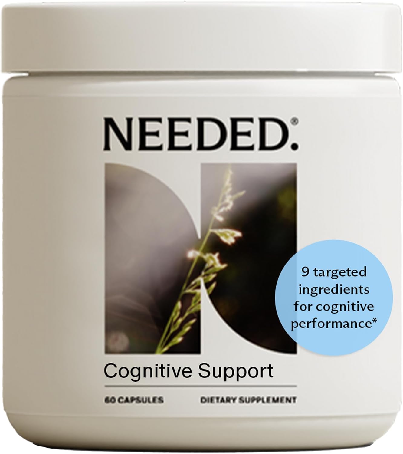 Amazon.com : Needed. Soutien cognitif - Complément complet avec Ashwagandha, Reishi et champignons Lion's Mane, sûr pour l'allaitement - Soutient la concentration, l'attention et la mémoire, 30 jours d'approvisionnement