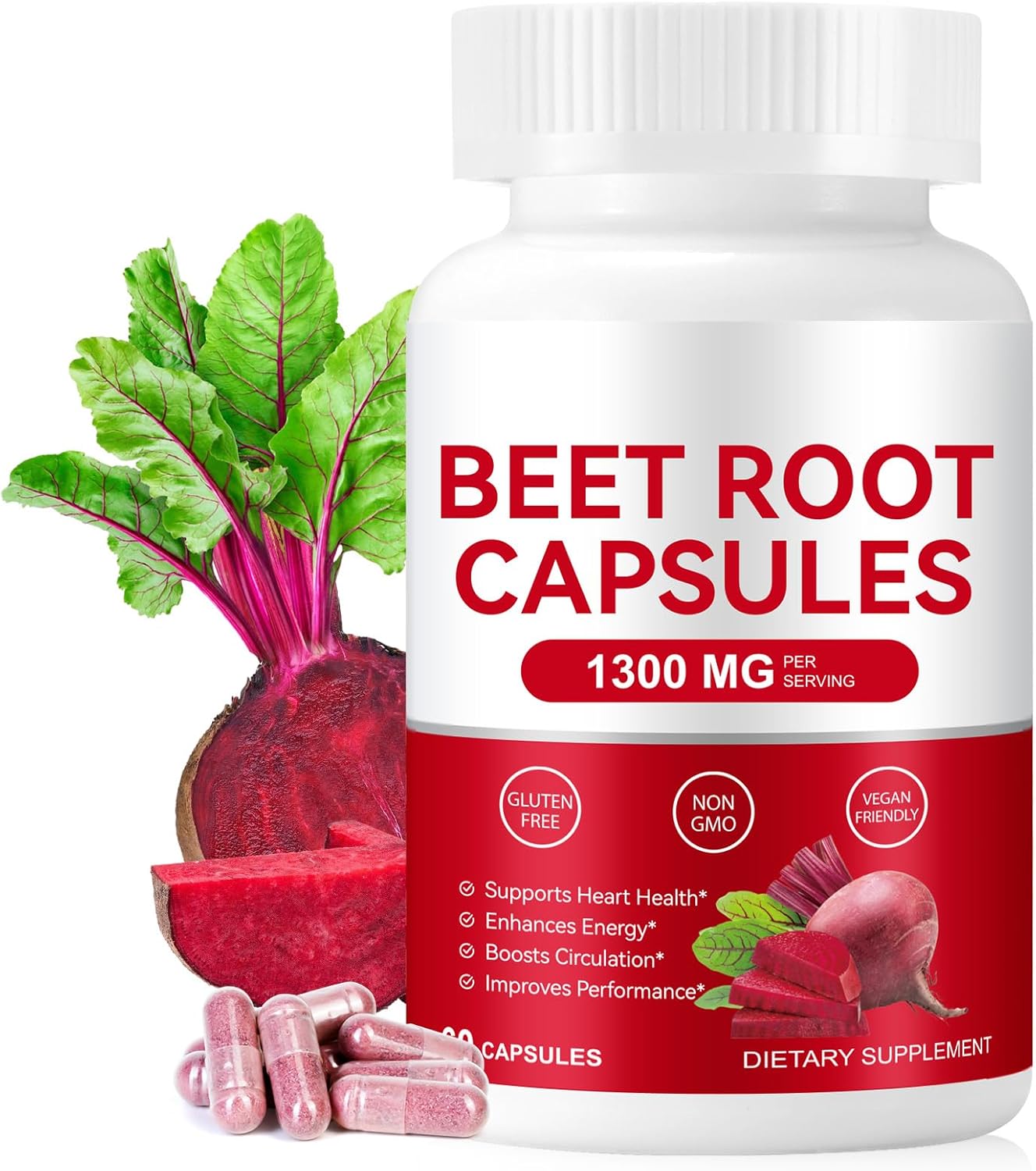 Amazon.com: Organic Beet Root Capsules – 1300mg Beetroot Powder for Natural Energy & Endurance Support, Boost Athletic Performance,Organic Beet Root Supplement,Supports Heart Health,30-Day Supply : Health & Household